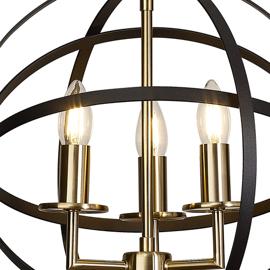 C-Lighting Hoath Pendant, 3 x E14, Black/Gold - 48451