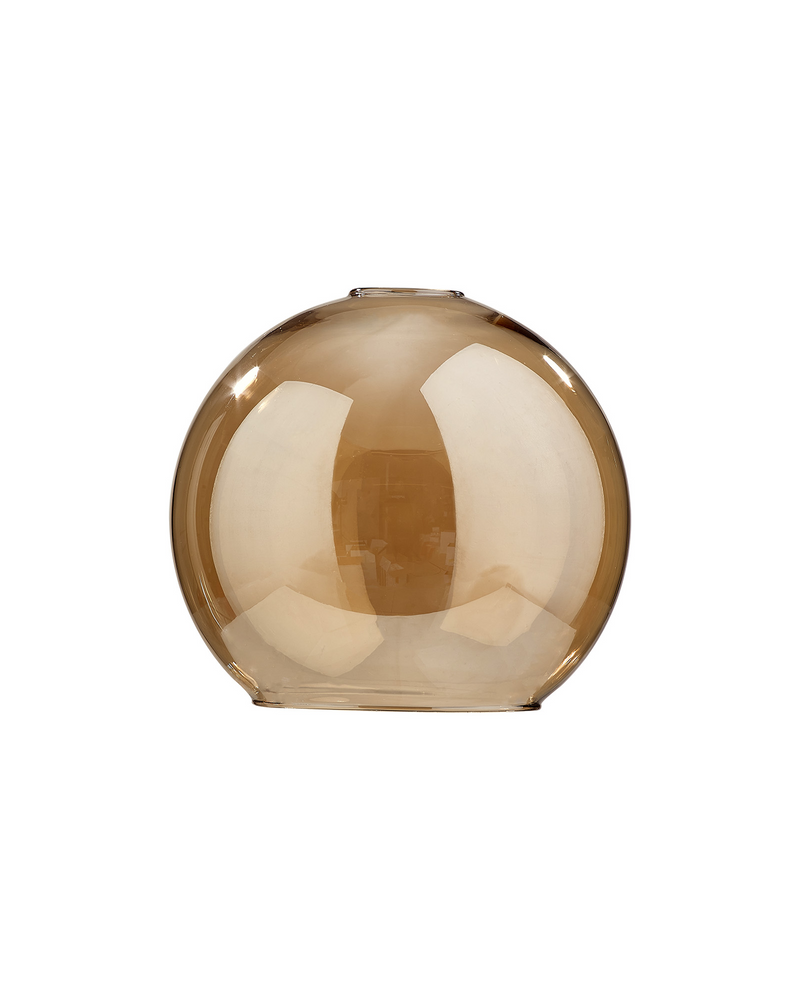 Load image into Gallery viewer, C-Lighting Budapest 200mm x 180mm Open Mouth Round Amber Plated Globe Glass Shade - 48467
