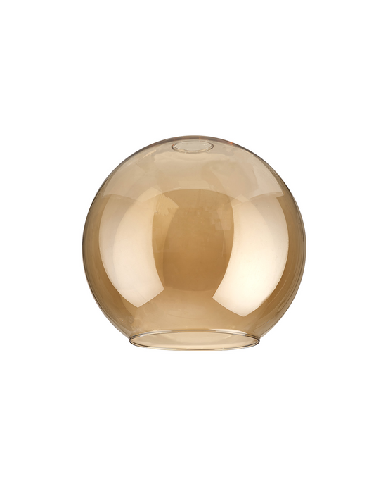 C-Lighting Budapest 200mm x 180mm Open Mouth Round Amber Plated Globe Glass Shade - 48467