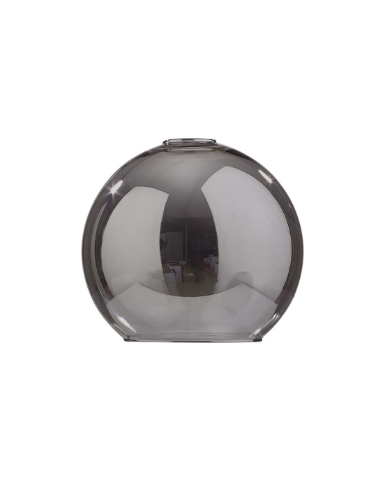 C-Lighting Budapest 200mm x 180mm Open Mouth Round Smoked Plated Globe Glass Shade - 48473