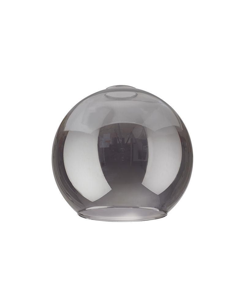 Load image into Gallery viewer, C-Lighting Budapest 200mm x 180mm Open Mouth Round Smoked Plated Globe Glass Shade - 48473
