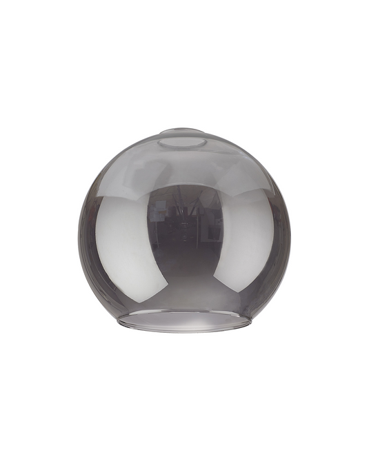 C-Lighting Budapest 200mm x 180mm Open Mouth Round Smoked Plated Globe Glass Shade - 48473