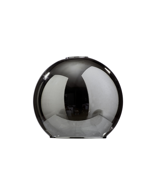 C-Lighting Budapest 200mm x 180mm Open Mouth Round Chrome Plated Globe Glass Shade - 48474