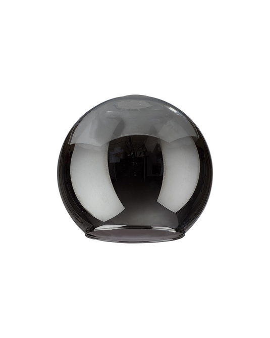 C-Lighting Budapest 200mm x 180mm Open Mouth Round Chrome Plated Globe Glass Shade - 48474