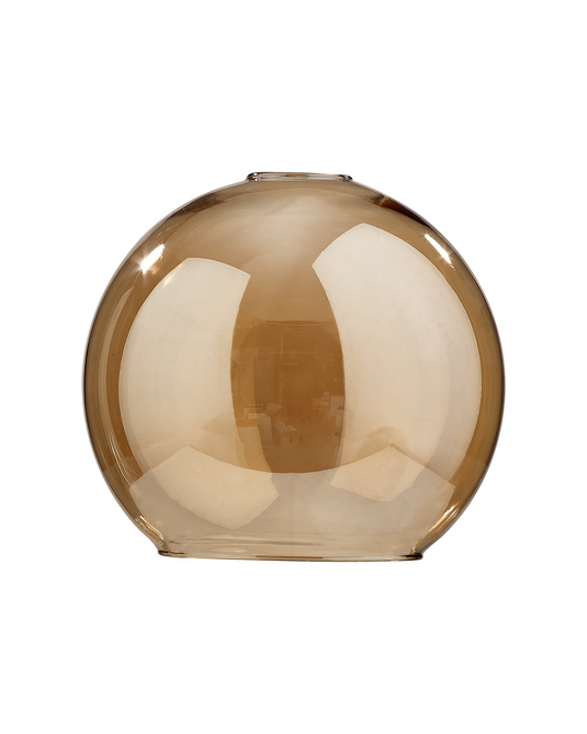 C-Lighting Budapest 250mm x 225mm Open Mouth Round Amber Plated Globe Glass Shade - 50827