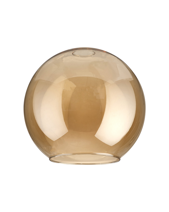 C-Lighting Budapest 250mm x 225mm Open Mouth Round Amber Plated Globe Glass Shade - 50827