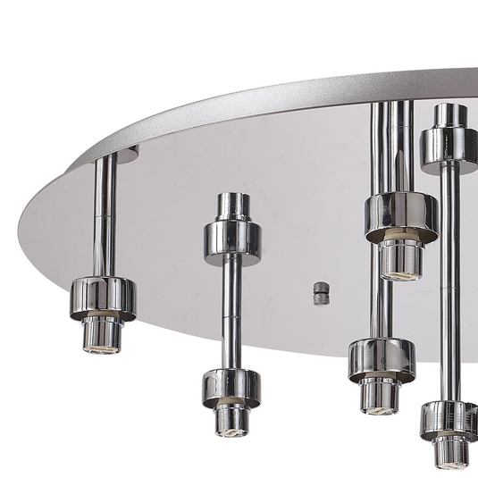 C-Lighting Capel Polished Chrome/Satin Chrome Round 9 Light G9 Universal Flush Light, Suitable For A Vast Selection Of Glass - 52042