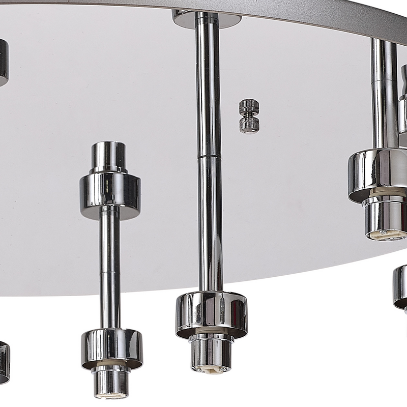 Load image into Gallery viewer, C-Lighting Capel Polished Chrome/Satin Chrome Round 9 Light G9 Universal Flush Light, Suitable For A Vast Selection Of Glass - 52042
