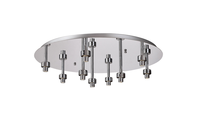 C-Lighting Capel Polished Chrome/Satin Chrome Round 9 Light G9 Universal Flush Light, Suitable For A Vast Selection Of Glass - 52042
