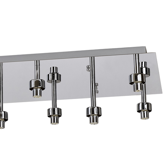 C-Lighting Capel Polished Chrome/Satin Chrome Rectangle 14 Light G9 Universal Flush Light, Suitable For A Vast Selection Of Glass - 52043