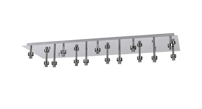 C-Lighting Capel Polished Chrome/Satin Chrome Rectangle 14 Light G9 Universal Flush Light, Suitable For A Vast Selection Of Glass - 52043