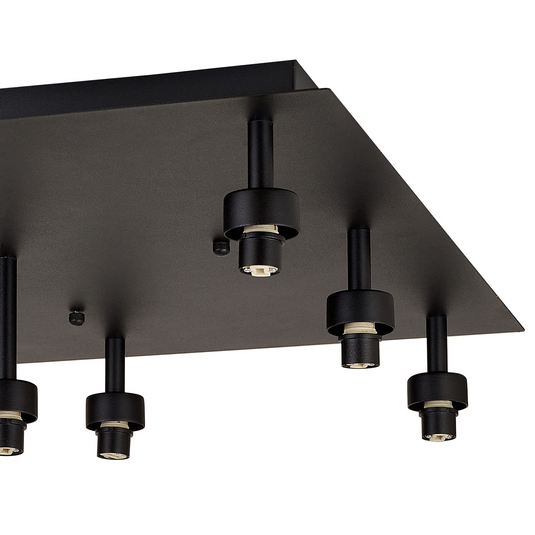 C-Lighting Capel Satin Black Square 9 Light G9 Universal Flush Light, Suitable For A Vast Selection Of Glass Shades - 52071