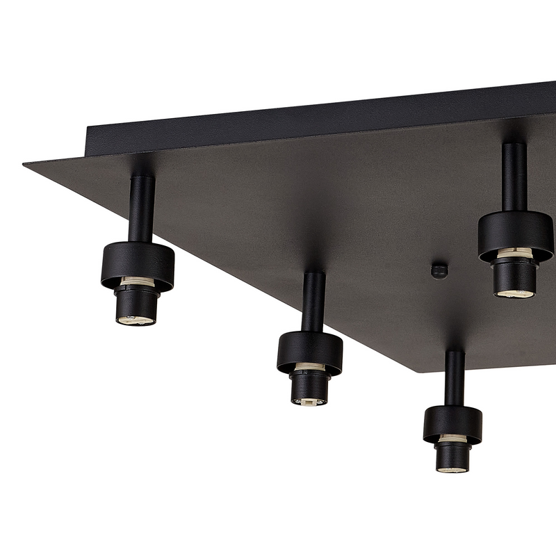 Load image into Gallery viewer, C-Lighting Capel Satin Black Square 9 Light G9 Universal Flush Light, Suitable For A Vast Selection Of Glass Shades - 52071
