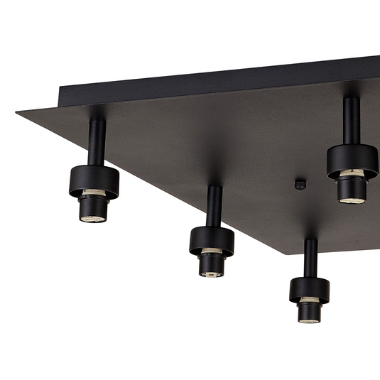 C-Lighting Capel Satin Black Square 9 Light G9 Universal Flush Light, Suitable For A Vast Selection Of Glass Shades - 52071