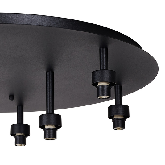 C-Lighting Capel Satin Black Round 9 Light G9 Universal Flush Light, Suitable For A Vast Selection Of Glass Shades - 52072