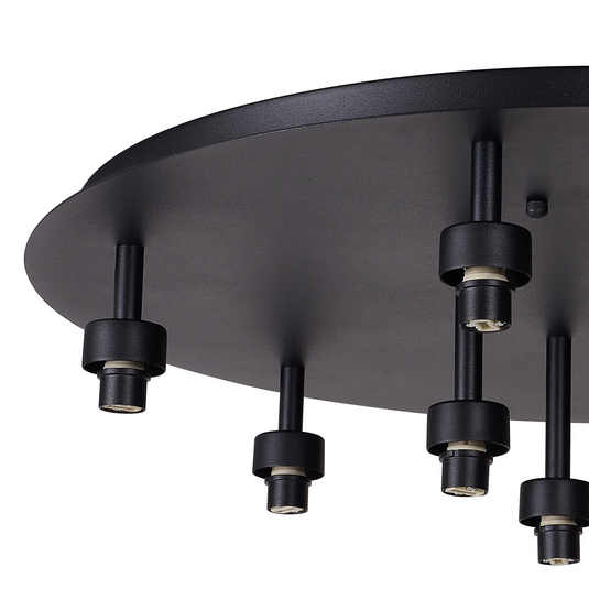 C-Lighting Capel Satin Black Round 9 Light G9 Universal Flush Light, Suitable For A Vast Selection Of Glass Shades - 52072