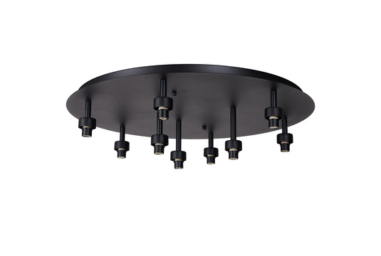 C-Lighting Capel Satin Black Round 9 Light G9 Universal Flush Light, Suitable For A Vast Selection Of Glass Shades - 52072