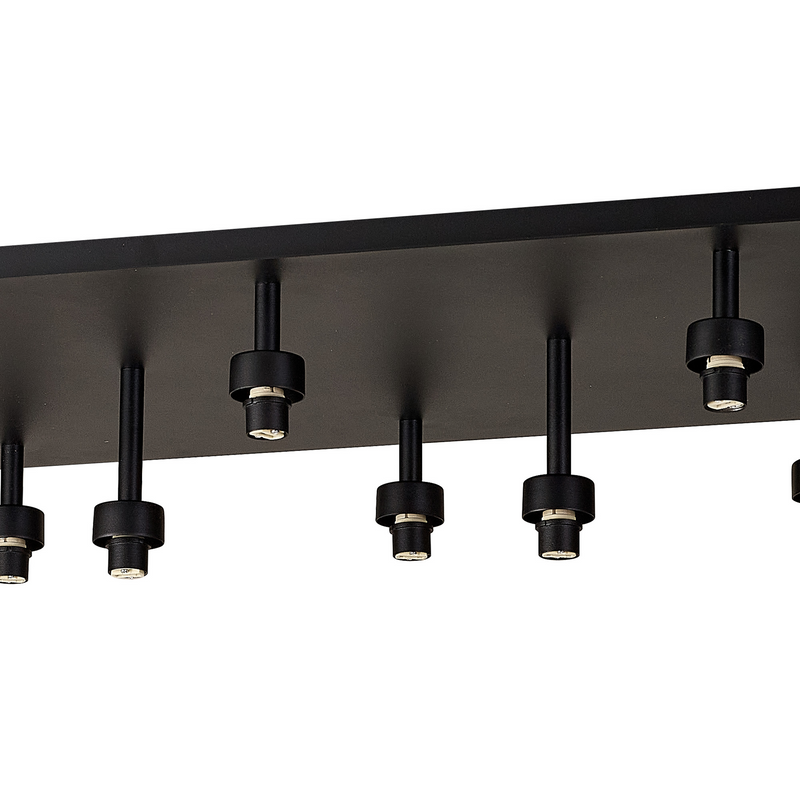Load image into Gallery viewer, C-Lighting Capel Satin Black Rectangle 14 Light G9 Universal Flush Light, Suitable For A Vast Selection Of Glass Shades - 52073
