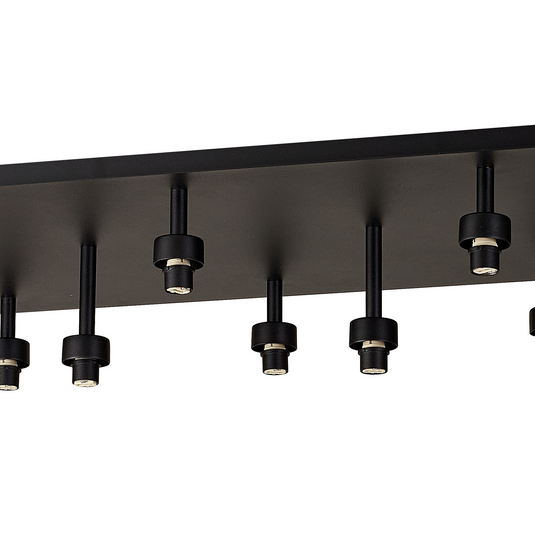 C-Lighting Capel Satin Black Rectangle 14 Light G9 Universal Flush Light, Suitable For A Vast Selection Of Glass Shades - 52073