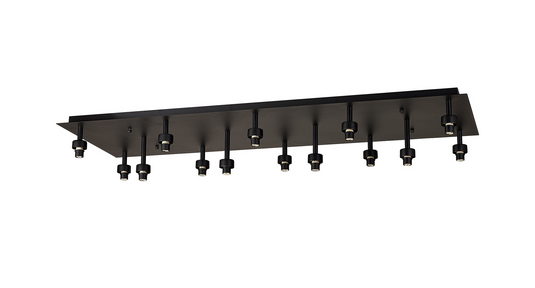 C-Lighting Capel Satin Black Rectangle 14 Light G9 Universal Flush Light, Suitable For A Vast Selection Of Glass Shades - 52073