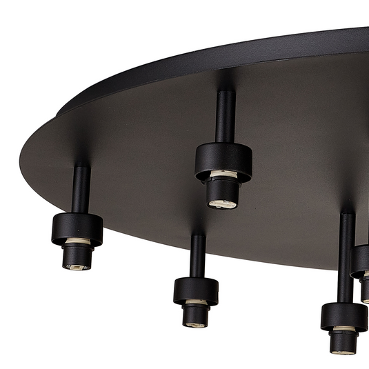 C-Lighting Capel Satin Black Round 13 Light G9 Universal Flush Light, Suitable For A Vast Selection Of Glass Shades - 52074