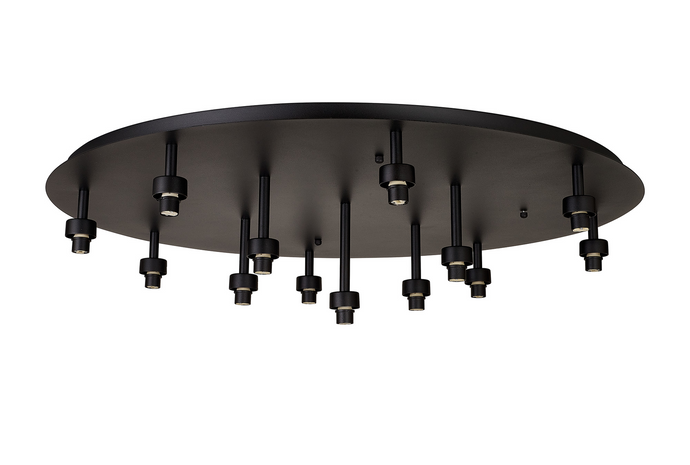 C-Lighting Capel Satin Black Round 13 Light G9 Universal Flush Light, Suitable For A Vast Selection Of Glass Shades - 52074