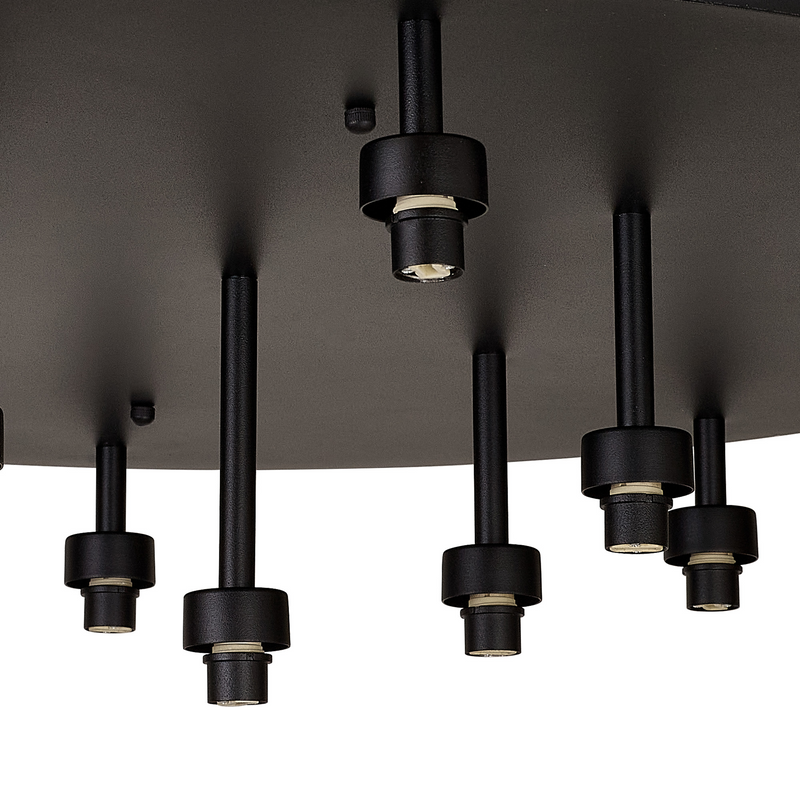 Load image into Gallery viewer, C-Lighting Capel Satin Black Round 13 Light G9 Universal Flush Light, Suitable For A Vast Selection Of Glass Shades - 52074
