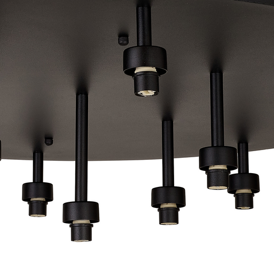 C-Lighting Capel Satin Black Round 13 Light G9 Universal Flush Light, Suitable For A Vast Selection Of Glass Shades - 52074