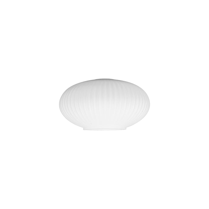 C-Lighting Chisel 20cm Oval Sphere Ribbed Glass, Opal - 52101