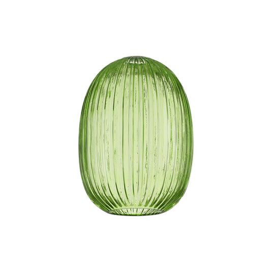 C-Lighting Chisel 20cm Almond Ribbed Glass, Green - 52398