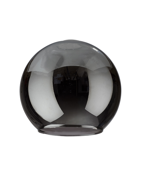 C-Lighting Budapest 250mm x 225mm Open Mouth Round Chrome Plated Globe Glass Shade - 53247