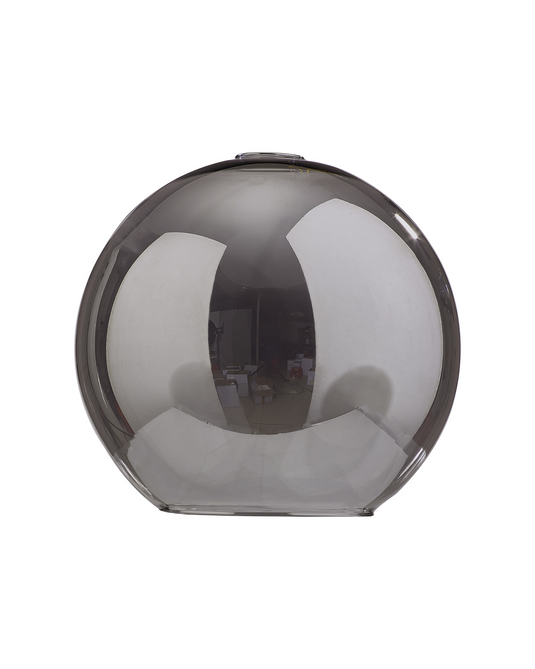 C-Lighting Budapest 250mm x 225mm Open Mouth Round Smoked Plated Globe Glass Shade - 53251