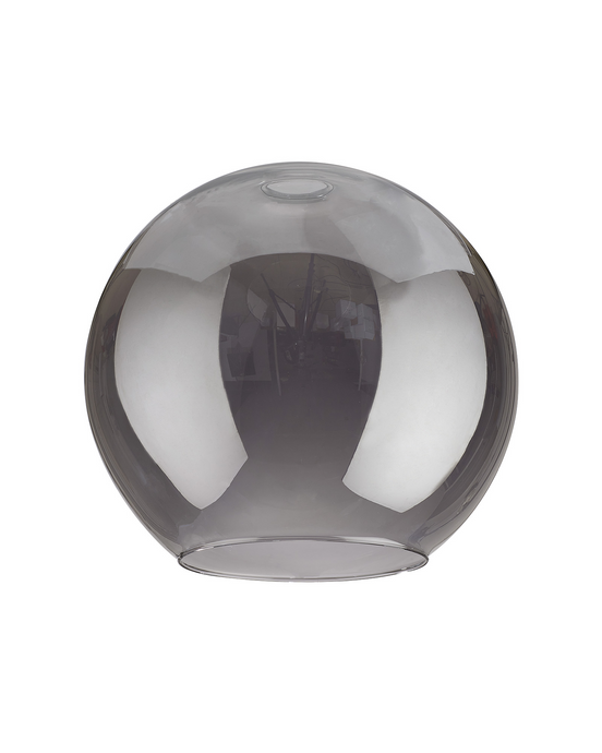 C-Lighting Budapest 250mm x 225mm Open Mouth Round Smoked Plated Globe Glass Shade - 53251