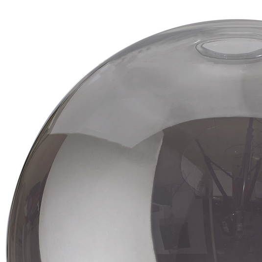 C-Lighting Budapest 250mm x 225mm Open Mouth Round Smoked Plated Globe Glass Shade - 53251