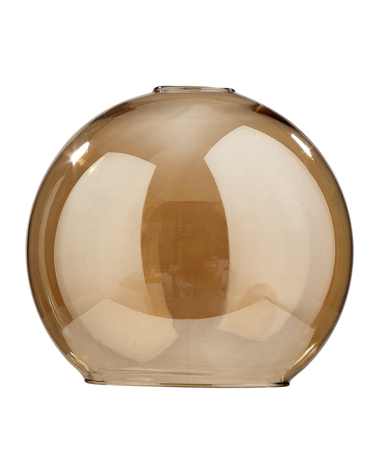 C-Lighting Budapest 300mm x 280mm Open Mouth Round Amber Plated Globe Glass Shade - 53252