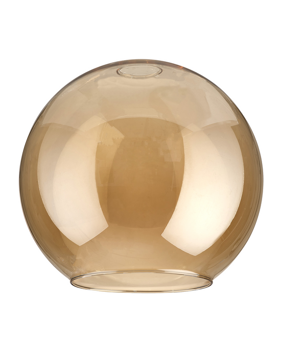 C-Lighting Budapest 300mm x 280mm Open Mouth Round Amber Plated Globe Glass Shade - 53252