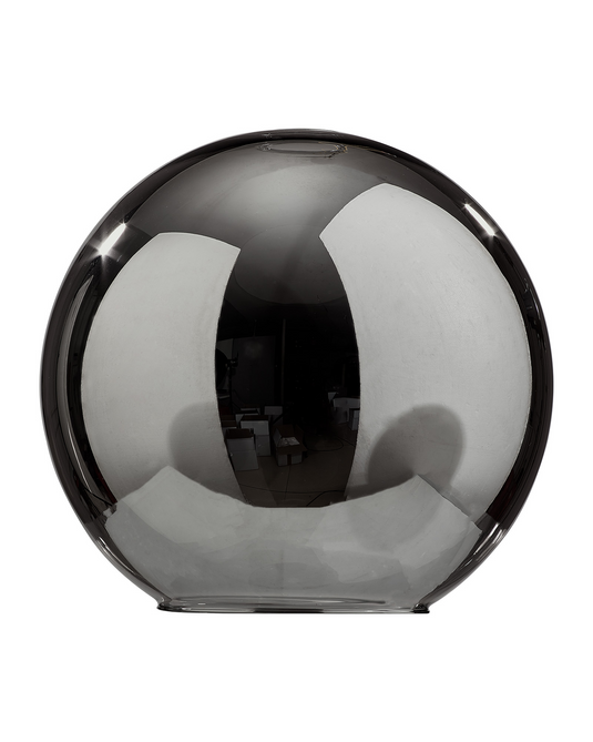 C-Lighting Budapest 300mm x 280mm Open Mouth Round Chrome Plated Globe Glass Shade - 53253