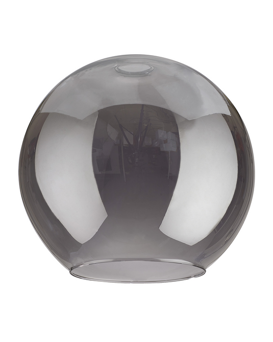 C-Lighting Budapest 300mm x 280mm Open Mouth Round Smoked Plated Globe Glass Shade - 53255