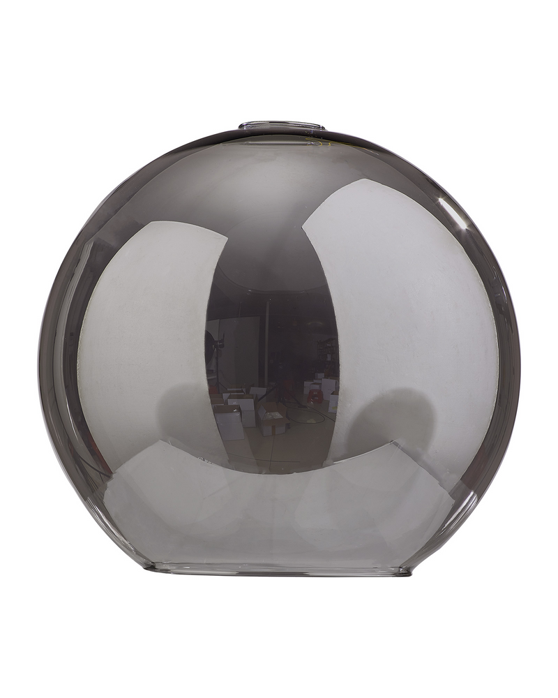 Load image into Gallery viewer, C-Lighting Budapest 300mm x 280mm Open Mouth Round Smoked Plated Globe Glass Shade - 53255
