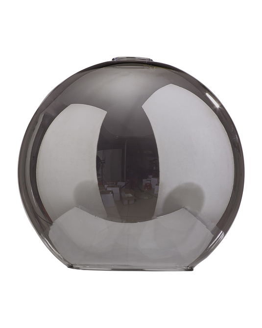 C-Lighting Budapest 300mm x 280mm Open Mouth Round Smoked Plated Globe Glass Shade - 53255