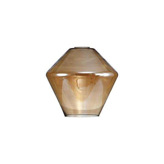 C-Lighting Budapest 230mm x 215mm Diamond Amber Plated Globe Glass Shade - 53465