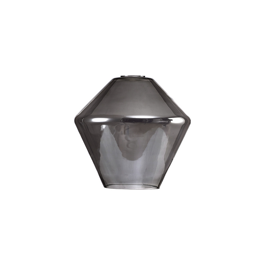 C-Lighting Budapest 230mm x 215mm Diamond Smoked Plated Globe Glass Shade - 53468