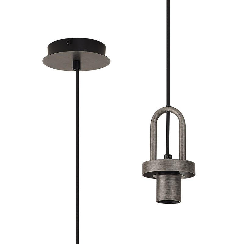 Load image into Gallery viewer, C-Lighting Chisel Mini Suspension Kit, 1 x E27, Aged Pewter/Matt Black - 57248
