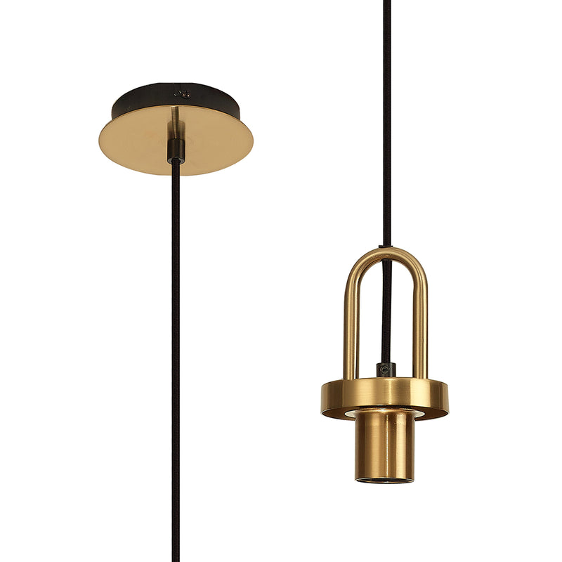 Load image into Gallery viewer, C-Lighting Chisel Mini Suspension Kit, 1 x E27, Brass Gold/Matt Black - 57249
