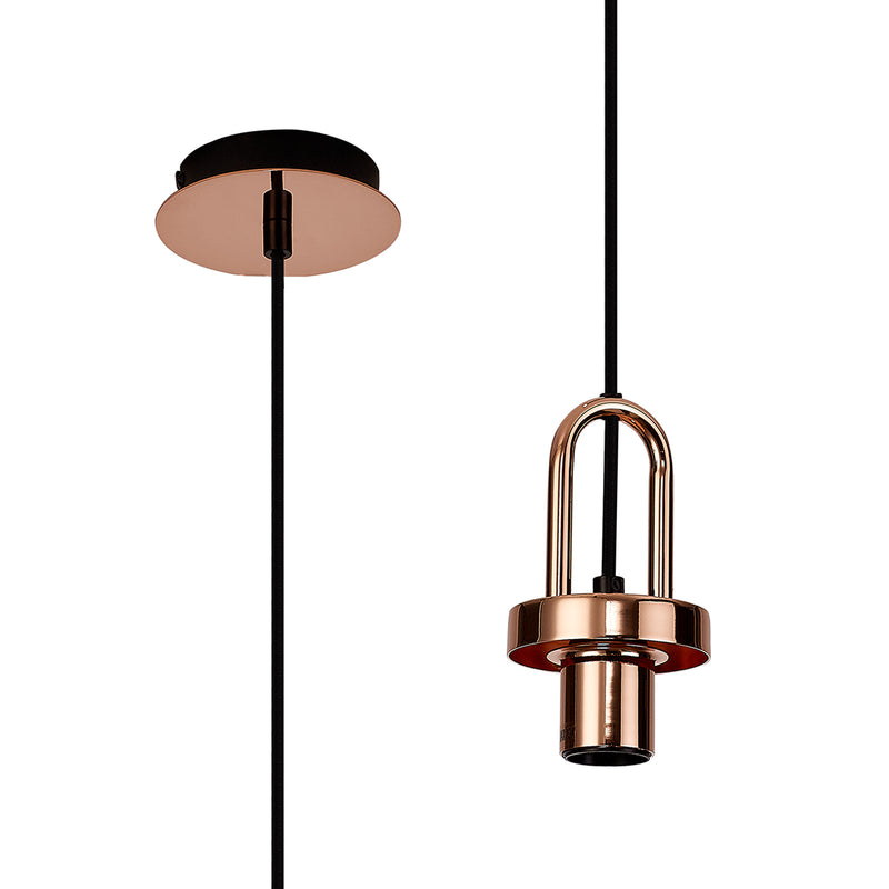 Load image into Gallery viewer, C-Lighting Chisel Mini Suspension Kit, 1 x E27, Copper/Matt Black - 57250
