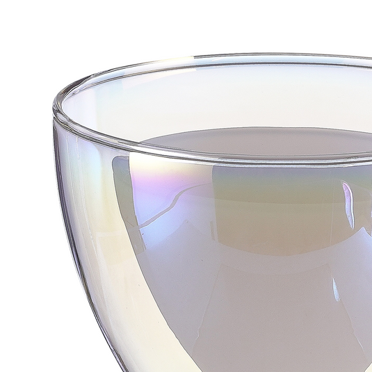 C-Lighting Capel 120x100mm Curved Cone Iridescent With Inner Opal Cone Glass Shade - 57261
