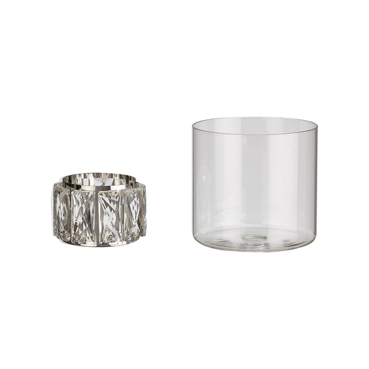 C-Lighting Capel 120x110mm Double Crystal Glass, Clear Glass Outer And Chrome / Clear Crystal Inner Shade - 57274
