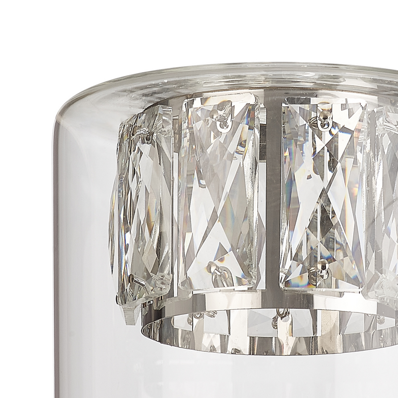 Load image into Gallery viewer, C-Lighting Capel 120x110mm Double Crystal Glass, Clear Glass Outer And Chrome / Clear Crystal Inner Shade - 57274
