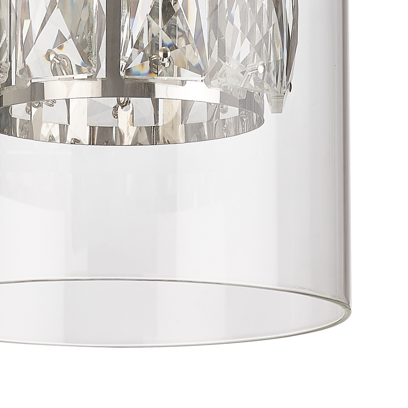 Load image into Gallery viewer, C-Lighting Capel 120x110mm Double Crystal Glass, Clear Glass Outer And Chrome / Clear Crystal Inner Shade - 57274
