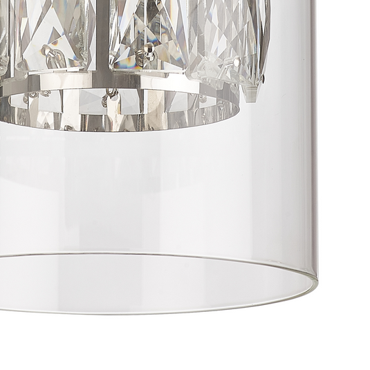 C-Lighting Capel 120x110mm Double Crystal Glass, Clear Glass Outer And Chrome / Clear Crystal Inner Shade - 57274